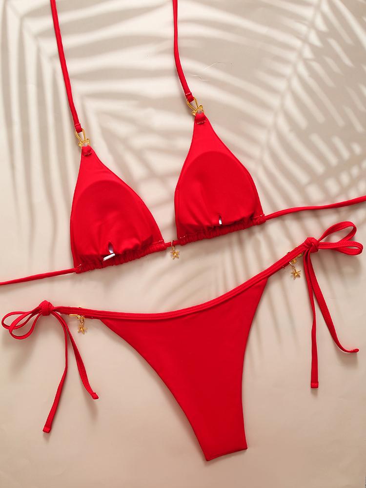 Mikrotrend Bikini 2026 Dam Badkläder Baddräkt Kvinna Triangel Låg Midja Bikiniset Tvådelade Dam Badkläder Strandkläder
