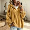 Women's Velvet Hooded Sweatshirt with , Casual Long Sleeve Pullover in