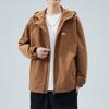 Yacang Charge Jacket Men'S Season Loose Windbreaker Hooded Cotton Jacket Men'S Clothes Casual Jacket Men'S