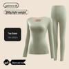 Women's Cashmere Silk Thermal Underwear Set - Seamless, Slim Fit, Round Neck for Autumn/Winter.