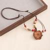 Retro Natural Fruit Blood Vine Piece Pendant Necklace Women'S Autumn And Winter Niche Fashion Beaded Long Sweater Chain