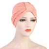 Turbante de algodón y lino para mujer, turbante trenzado para mujer, turbante musulmán, gorro químico, tocado indio