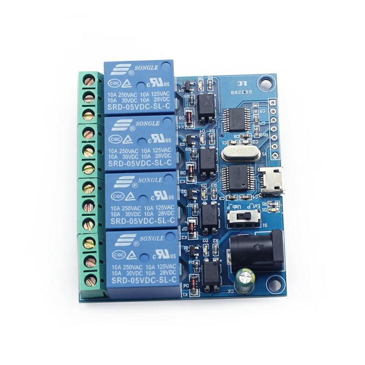 

LCUS-4 Four-Channel USB Relay Module USB Smart Control Switch USB Computer Switch 10*10*2 білий