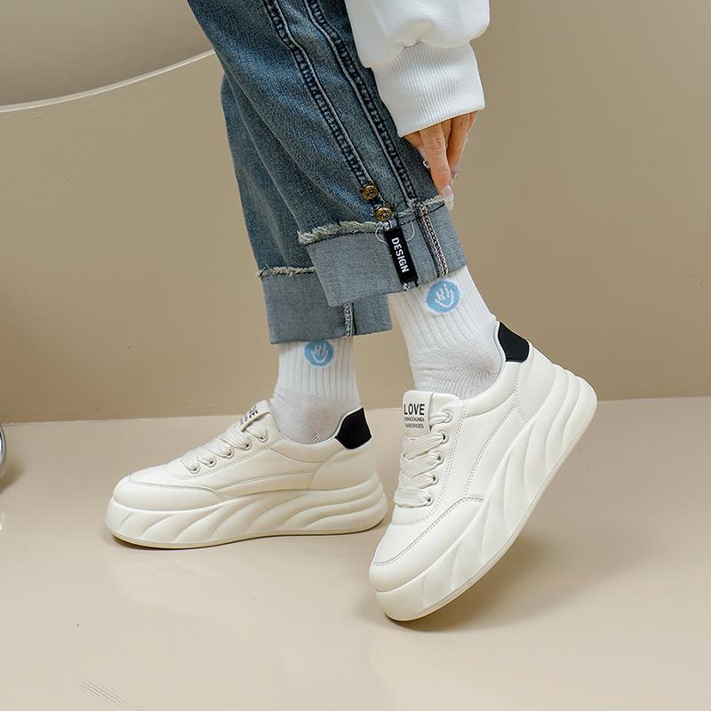 Woman Vulcanize Shoes Spring Casual Sports Thick Soled Trainers Women Fashion Lace-up Running Sneakers Footwear Athletic Shoe