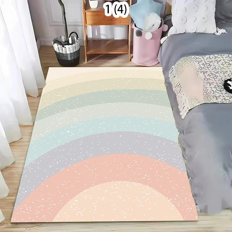 

Rainbow Stripe Carpet Mat Rug Home Decoration Living Room Bedroom Floor Decor Pastel Colorful Soft Modern Style Non Slip Rugs 40x60cm