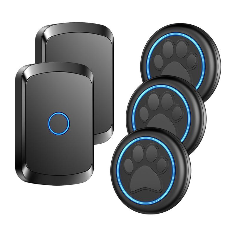 Waterproof Wireless Dog Training Doorbell with Touch Button, 60 Melodies, 5 Volume Levels, 2 Receivers & 3 Transmitters.