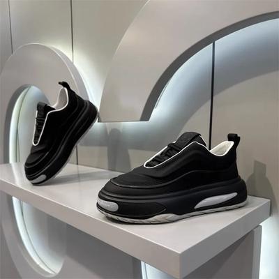 Autumn New Thick-soled Heightening Dad Trendy Shoes Red Casual Board Shoes