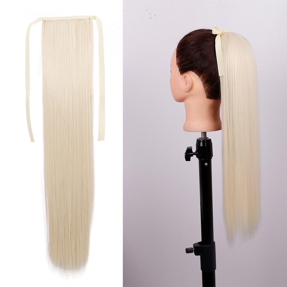 

Женские длинные прямые волосы MISSQUEEN на заколке для наращивания «конский хвост», черные, блонд, синтетическое термостойкое волокно 55cm-100g&China