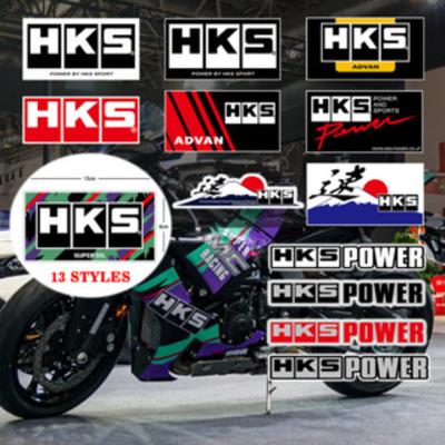 For HKS Sticker JDM Racing Decals Motorcycle Scooter Auto Window Bumper Car Decoration ADVAN Modified Accessories