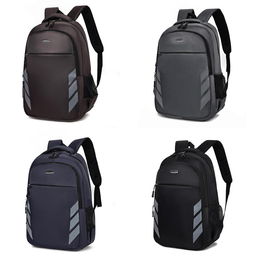 Oxford Cloth Large Capacity Backpack For Men And Women With Striped Pattern For Travel And School