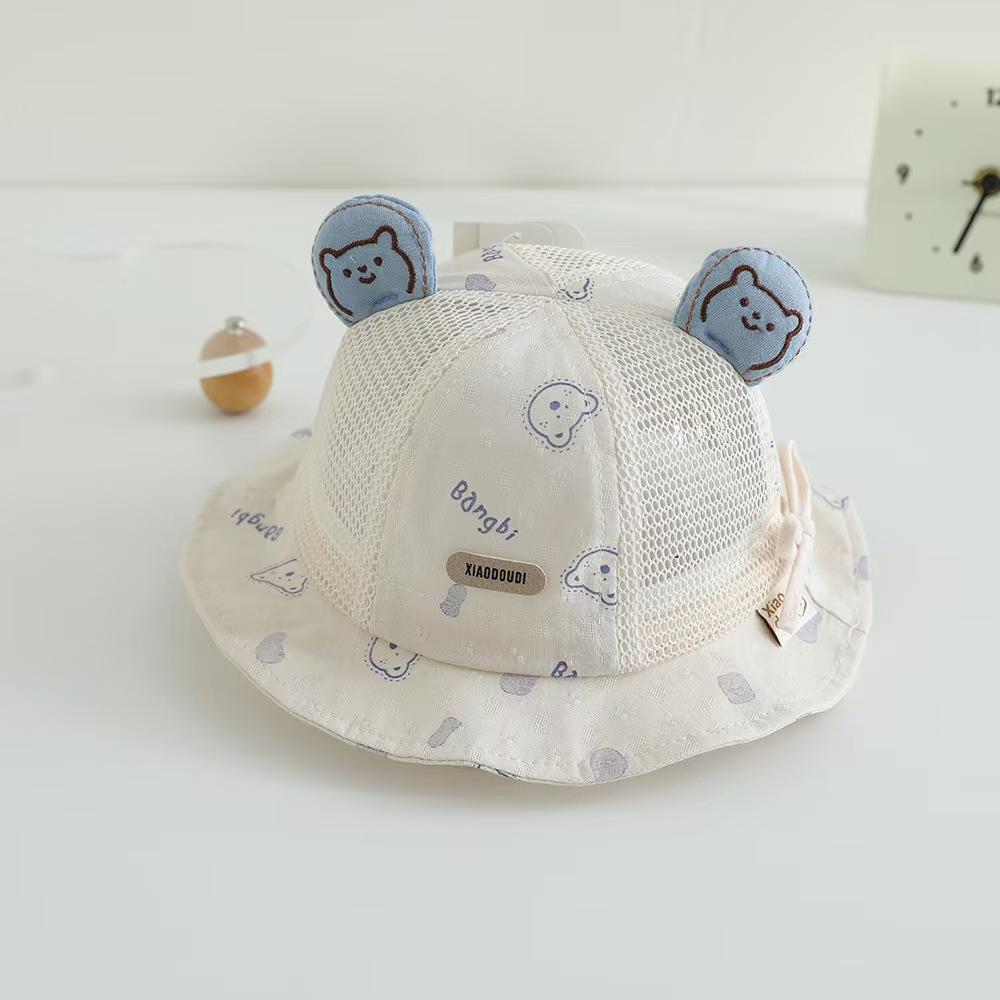 

Baby Hat Spring and Autumn Thin Baby Boy Cartoon Sun Hat Baby Daughter Summer Sun Protection Hat Adjustable Fisherman Hat