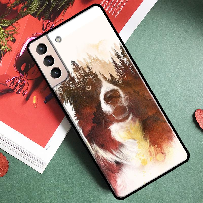Border Collie Dog Phone Case For Samsung Galaxy S25 Ultra S9 S10 S20 S21 S22 S23 Ultra Plus S24 FE Back Cover