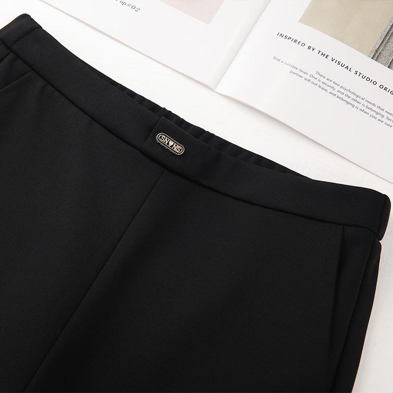 Women's Black Flared Pants - Spring 2025 High Waist Slimming Trousers