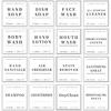 16 PCS Waterproof Labels for Glass/Plastic Bottles, Bathroom/Kitchen Hand Soap Dispenser Label Stickers, Removable Cleaning Labels for Lotion,