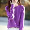 Leichte Strickjacke für Damen aus 50 % Wolle und 50 % Maulbeerseide – vielseitige Strickware für 4 Jahreszeiten für ganzjährigen Komfort und Stil