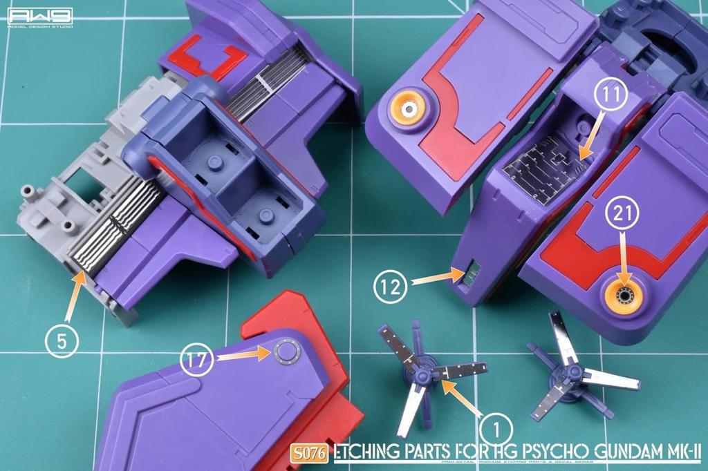 HG 1/144 Psycho Gundam Mk-II Detail-Up High-Quality Metal Parts