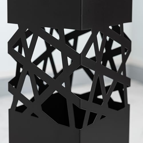 Azumaya-kk Umbrella Stand, Black, Steel, Removable Water Tray, Approx. W15.5 X D15.5 X H49cm, Slim, Square, for Entryways, LFS-186BK