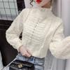 Eleganckie damskie bluzki letnie codzienne damskie topy damska koronkowa koszula bluzka koszula damska bluzki top z długim rękawem damski mujer