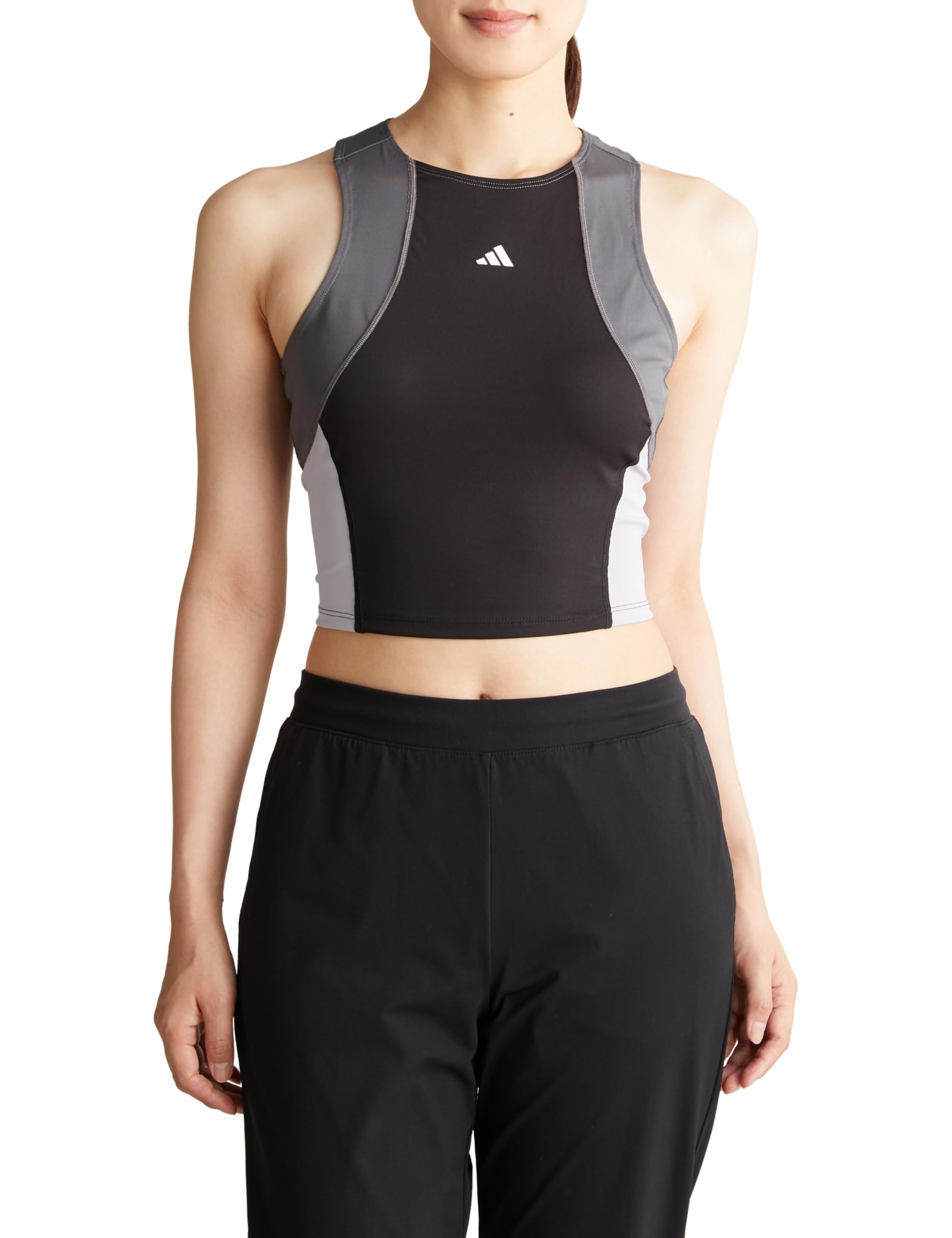 

Adidas Techfit Color Block Training Crop Tank Top JSD29 Black Women s (IK7916) J/S