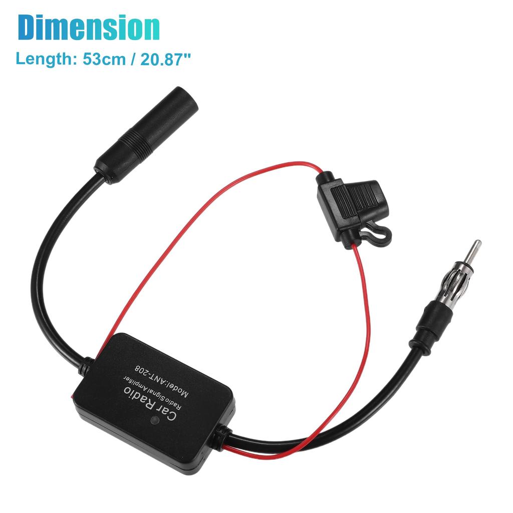 uxcell FM Antenna Amplifier Universal Car Radio Antenna Amplifier Signal Booster for Car Radio