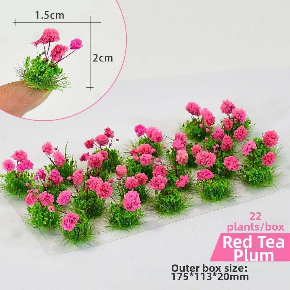 22pcs/set Multicolors DIY Miniature Garden Decor Plastic Landscape Wargame Grass Tufts