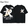 RogueWave Y2K Cotton T-Shirt Harajuku Letter Print Oversized Punk Tee Hip Hop Streetwear Short Sleeve Clothes