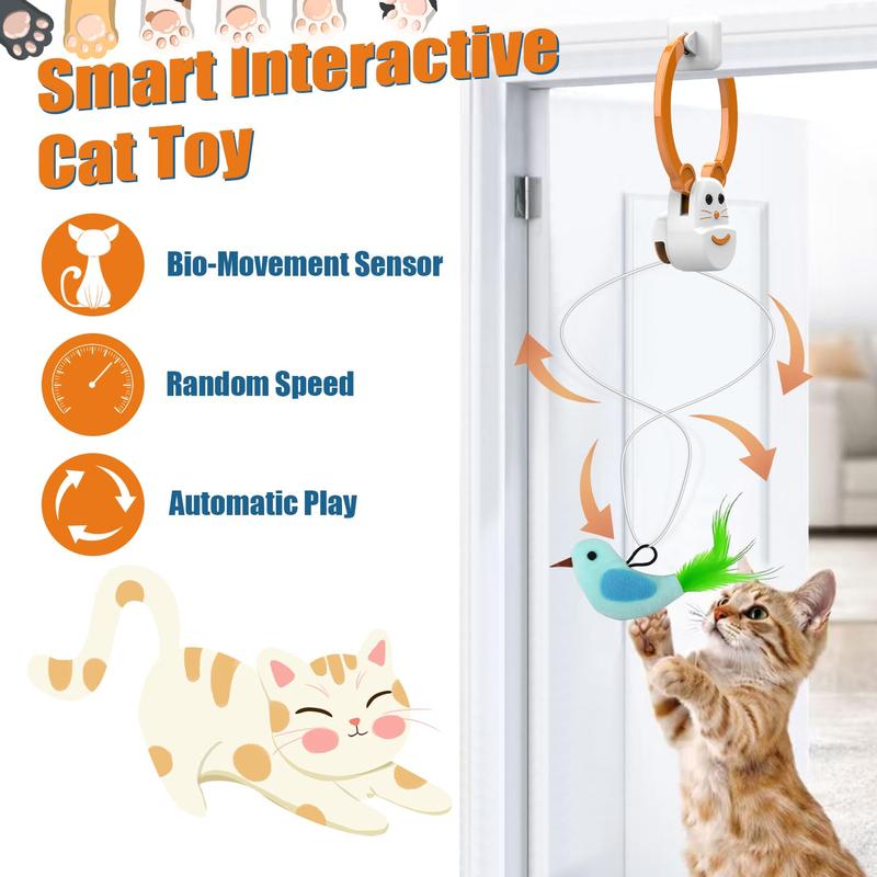 Interactive Cat Toys for Indoor Cats, Rechargeable Durable Safe Hanging Cat Toy for Bored Kittens & Adult Cats