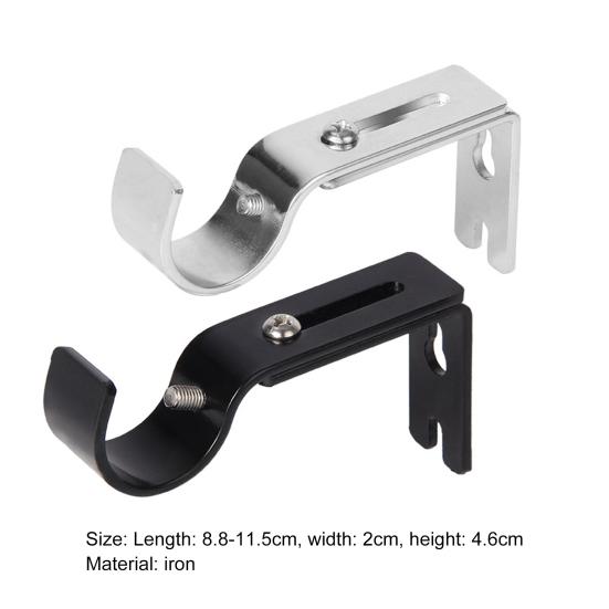 2 Pcs Curtain Rod Bracket Hard Adjustable Length Thicken Practical Wide Application Great Hardness Holders for Bedroom