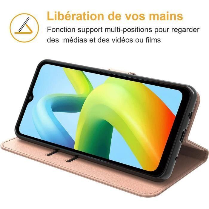 Coque pour Redmi Note 12 Pro 5G - Protection 360 Effet Cuir Fermeture Magnétique Protection Rose