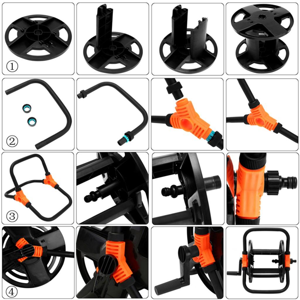 Portable Pipe Reel Holder Garden Hose Cart Water Pipe Storage Cart 1168g 15-20M 26*23*34cm
