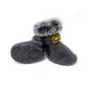 Winter Shoes for Dogs Luxury Fur-Lined Leather Dog Boots for Small Dogs Waterproof Warm Soft Durable Rubber Sole Pet Snow Boots