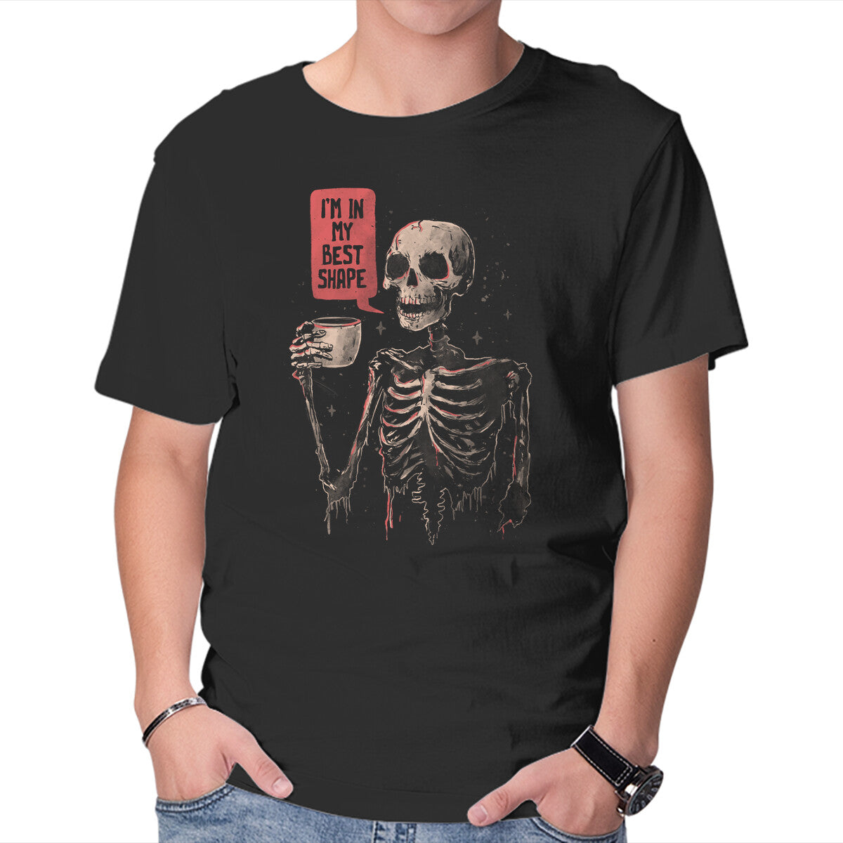 Unisex Crew Neck T-Shirt In My Best Shape Graphic Short Sleeve Casual Tee L