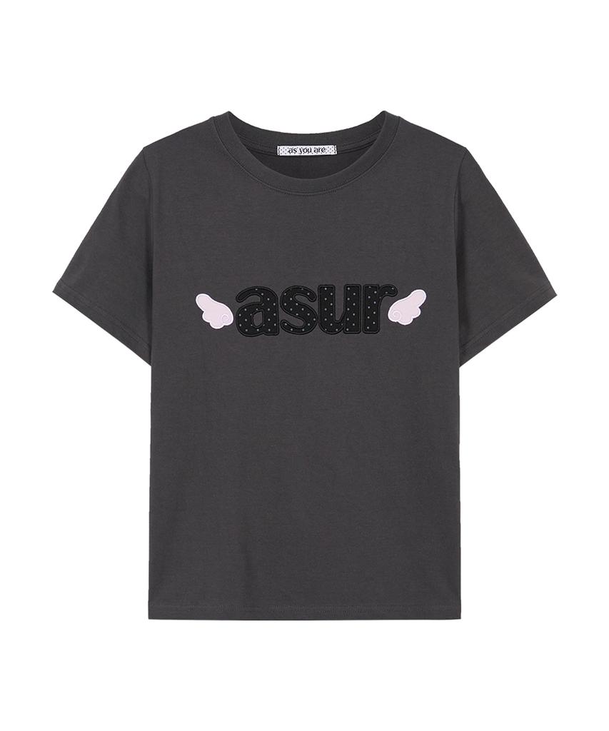 Aejeuyua Signature Angel Fit T-Shirt Charcoal