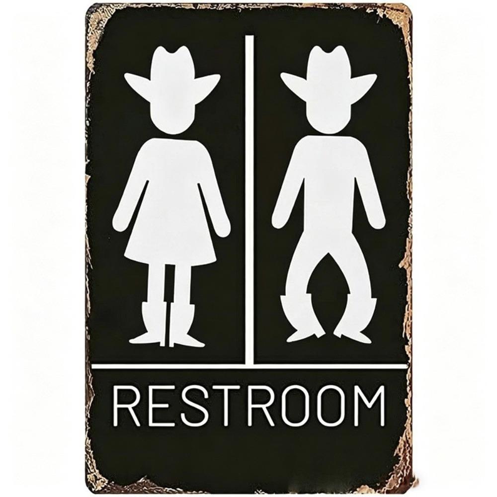 Wooden Wall Art Sign Wreath Circle Decorative Plaque Cute Bathroom Sign Plate Toilet