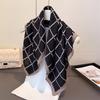 New retro small square scarf -blocked cashew silk scarf imitation neckerchief sun protection decoration for women