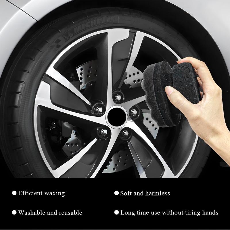 High Density Foam Wax Applicator Sponge with Hexagonal Ergonomic Grip for Car Polishing Tire Waxing Auto Detailing