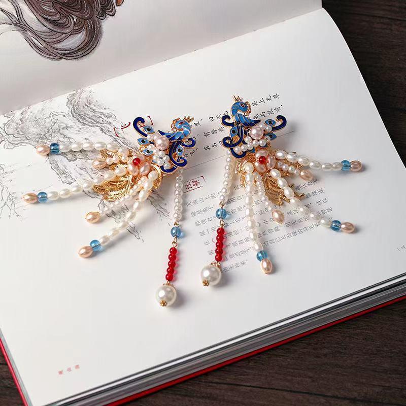 Ancient Style Hanfu Headdress Tassel Hairpin Set - Fairy-Inspired Chinese Costume Hair Accessories for Women