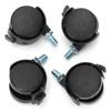 4Pcs PU Casters with Brake 1.5in Universal Wheel for Cabinet Bookshelf Trolley Black