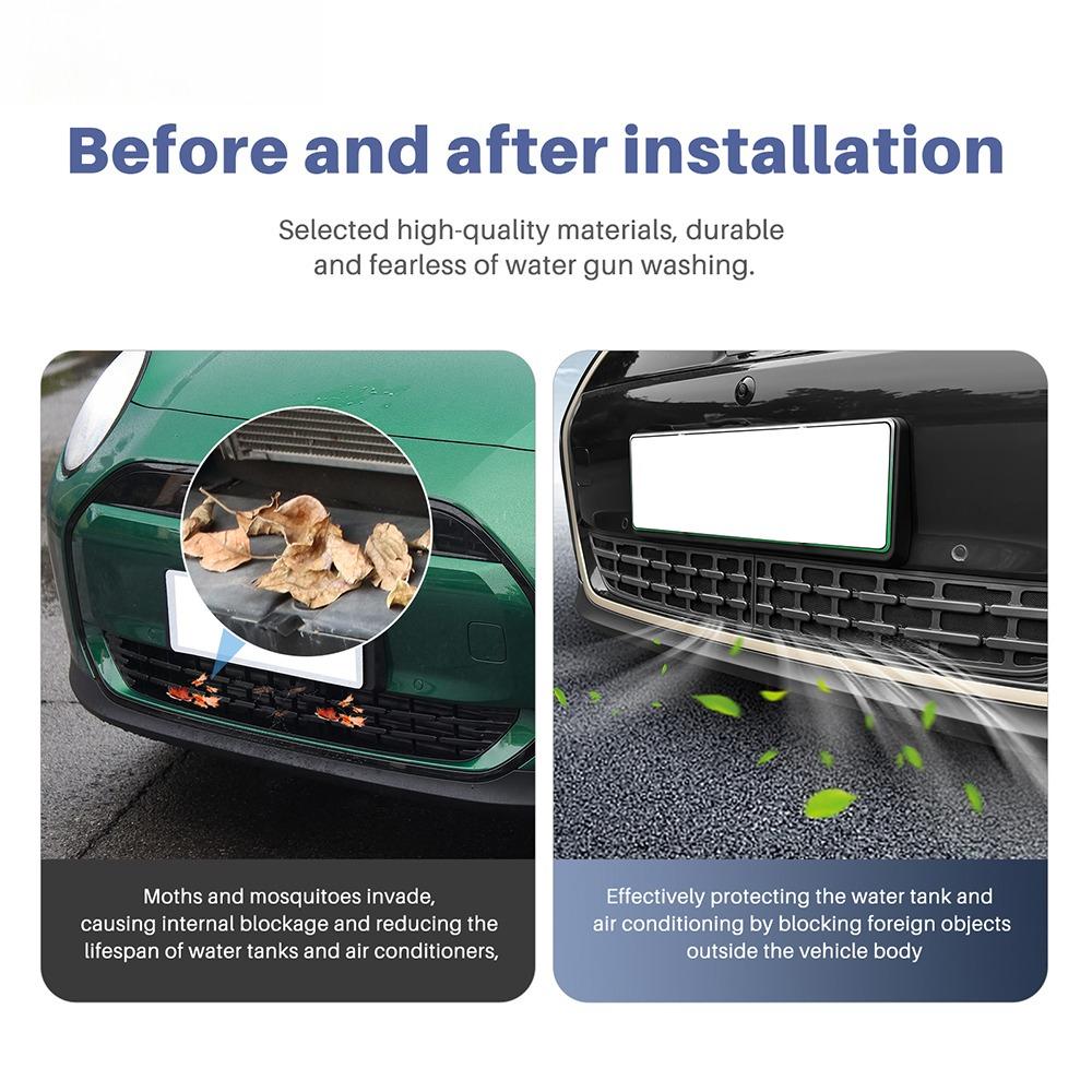 Car Front Bumper Grille Mesh Protector Cover Center Racing Grill Insect Proof Net For Mini Electric Cooper E/SE J01 EV 2024-2025
