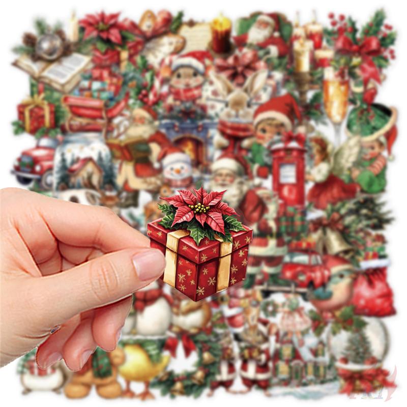 50Pcs/Set Retro ChristmasPET Stickers Waterproof DIY Fashion Doodle Decals Stickers