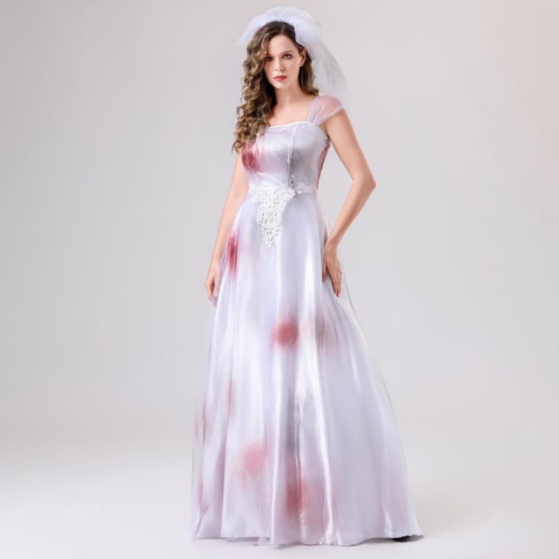 Halloween Ghost Bride Costume Womens Cosplay Dress Party Prom Role Play Outfit