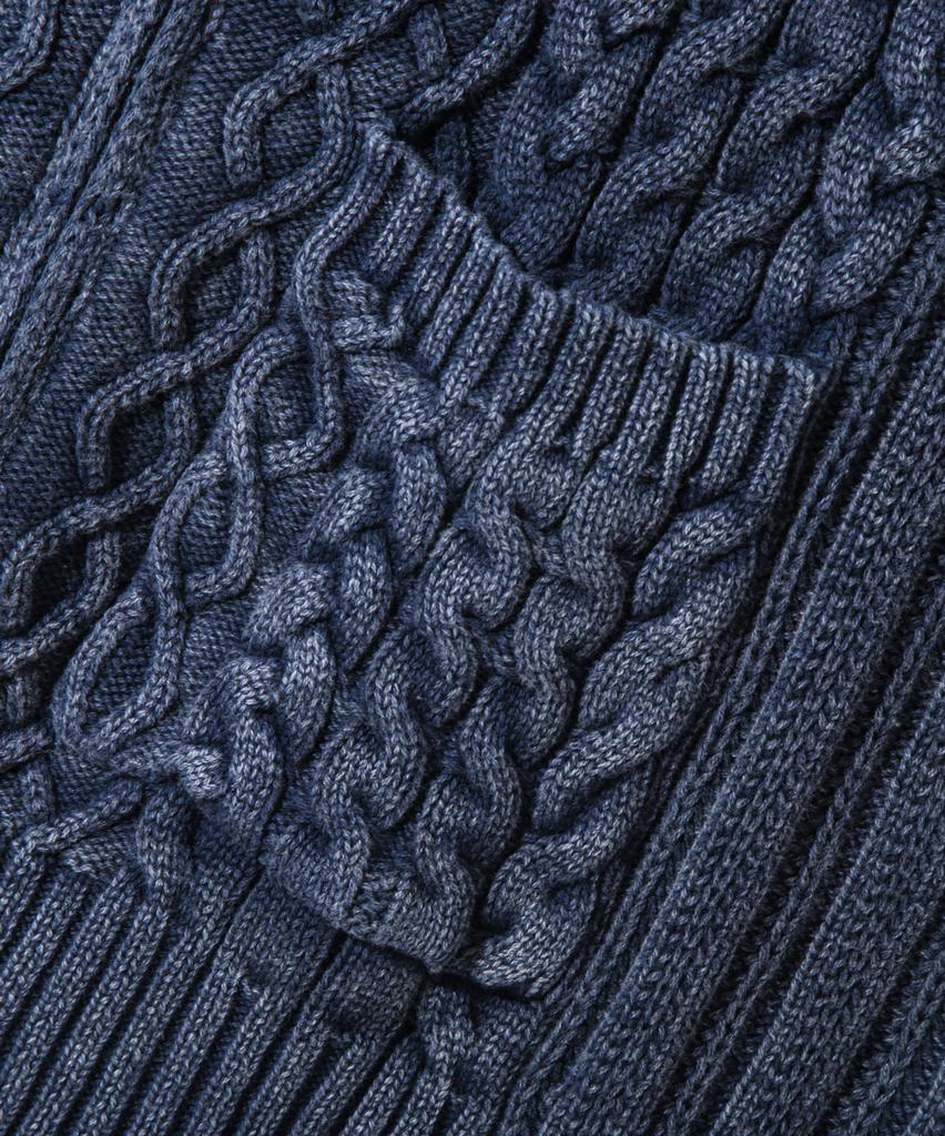 Dimiteulibeullaeg 2Way Heavyweight Cable Knit Zip-Up Hoodie_Pigment Navy