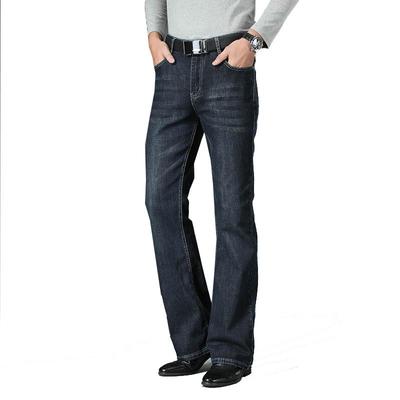 Blugi evazați pentru bărbați, cu picior evazat, de designer pentru bărbați, blugi clasici din denim, cu talie înaltă, elastici, elastici, elastici.