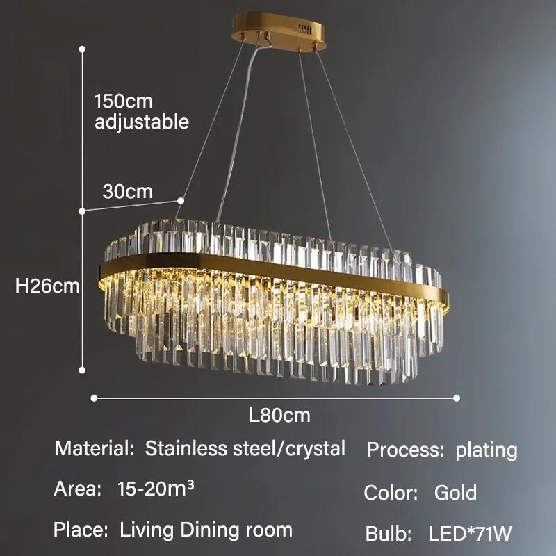 Nordic Luxury LED Crystal Chandelier Restaurant Villa Modern Minimalist Home Decoration Ceiling Light Indoor Lighting Fixtures