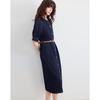 Demana Cloud Cotton Denim Maxi Dress with Belt