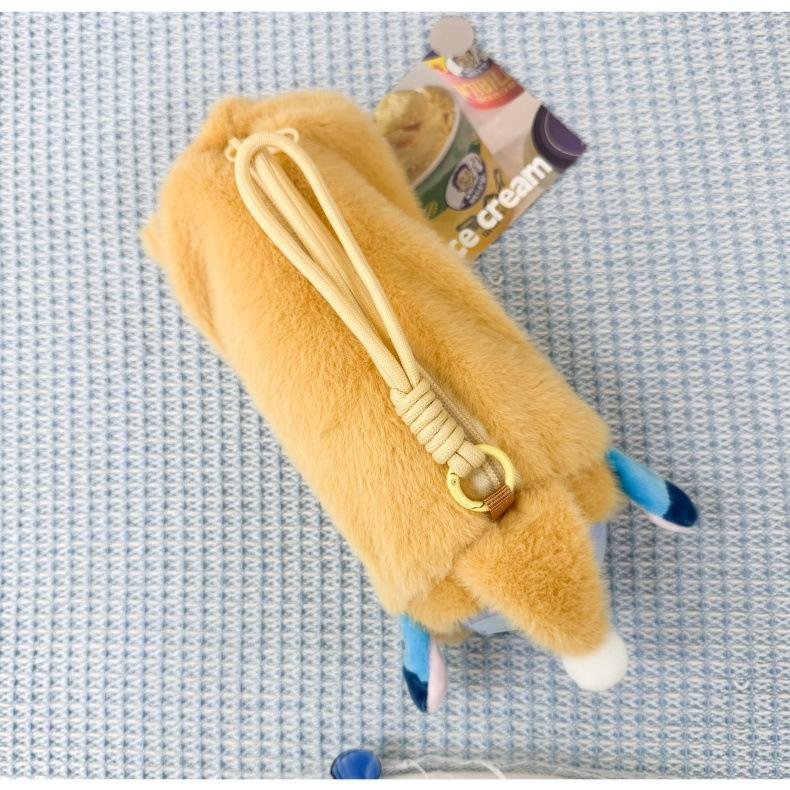 Cute Plush Pen Case, Toy Lanyard Pen Case, Children's Creative Toy, Student Doll Doll, Soft and Comfortable for Girls,  Pen Case
