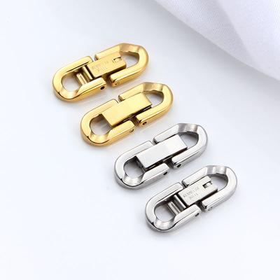 Acier Inoxydable Plaqué Or 18 carats Chaîne Cubaine Fermoir Rabat Fermoir Étanche Accessoires pour Homme Bracelet Bijoux Fabrication DIY