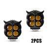 Universal Owl Shape 4-Lens Motorcycle LED Fog Lights, Dual Color White Yellow Driving Spotlights for HJG Scooter Bike,Waterproof Headlamp 1/2Pcs