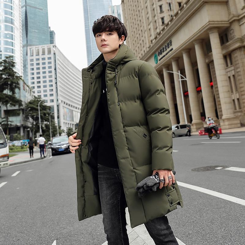 

Средняя и длинная мужская одежда с хлопковой подкладкой, хлопковая куртка, зимняя куртка, мужская пуховая хлопковая одежда S зелёный
