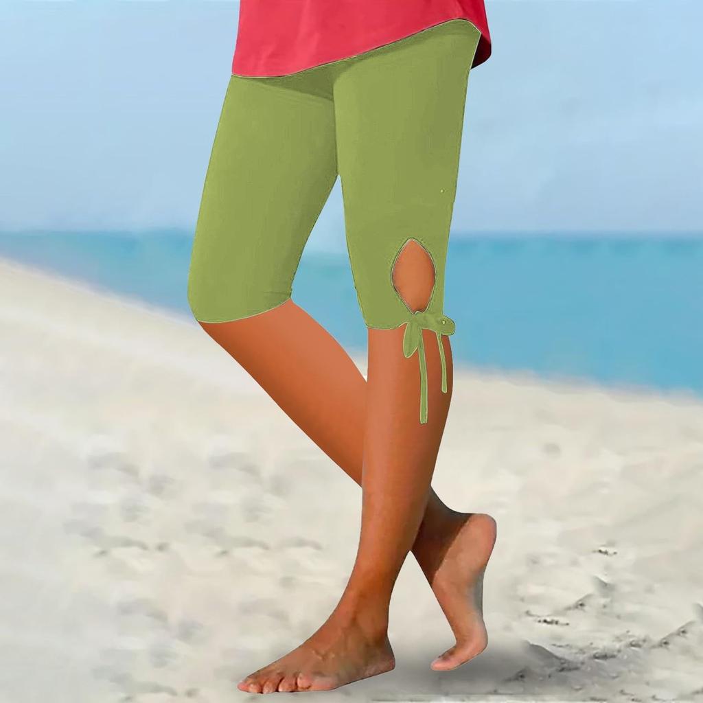 Women's Casual Leggings, Breathable Capris, Color Yoga Pants